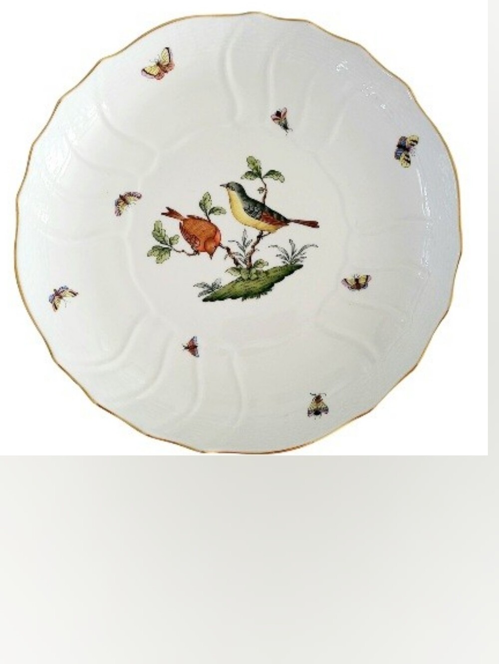 Herend Rothschild Bird 1960s Porcelain 10.5" Vegetable Bowl